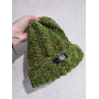 Зелена в'язана шапка мох із велюру та ангори
