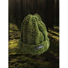 Velor angora green knitted moss bienie hat