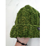Зелена в'язана шапка мох із велюру та ангори