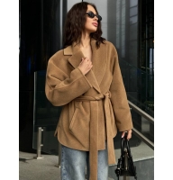 Short woolen kimono coat