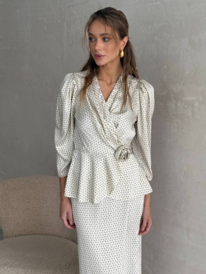 Шовковий костюм в горошок в стилі 30-х років