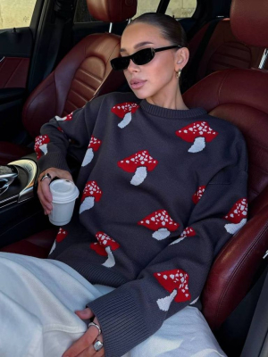 Джемпер з грибами червоними мухоморами