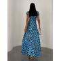 Довга сукня з шовку без рукавів у блакитні квіти
