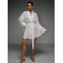 Біла коротка сукня кімоно з бавовни шиття Біла коротка сукня кімоно з бавовни шиття
