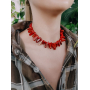 Червоне кольє чокер з коралу та червоної яшми  Червоне кольє чокер з коралу та червоної яшми