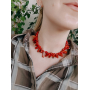 Червоне кольє чокер з коралу та червоної яшми  Червоне кольє чокер з коралу та червоної яшми