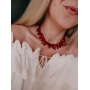 Червоне кольє чокер з коралу та червоної яшми 