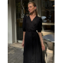 Чорна лляна сукня міді на затин  Чорна лляна сукня міді на затин