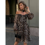 Шовкова леопардова сукня з оголеними плечима