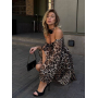 Шовкова леопардова сукня з оголеними плечима