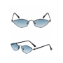 Сонцезахисні окуляри вузькі фігурні з блакитними лінзами 