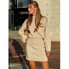 Lambswool sweater and skirt set
