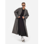 Вовняне довге сіре пальто кімоно 
