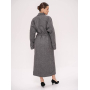 Вовняне довге сіре пальто кімоно 