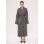 Вовняне довге сіре пальто кімоно 