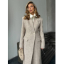 Приталене зимове довге пальто з вовни
