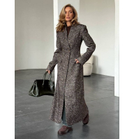 Приталене зимове довге пальто з вовни