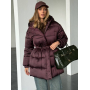 Винний подовжений зимовий пуховик