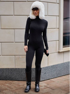 Теплий комбінезон в рубчик на флісі 