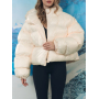 Короткий зимовий пуховик айворі oversize