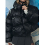 Чорний короткий зимовий пуховик oversize