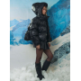Чорний короткий зимовий пуховик oversize
