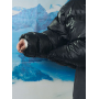 Чорний короткий зимовий пуховик oversize