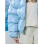 Блакитний короткий зимовий пуховик oversize