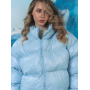 Блакитний короткий зимовий пуховик oversize