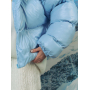 Блакитний короткий зимовий пуховик oversize