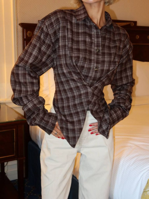 Сорочка в клітинку оригінального фасону