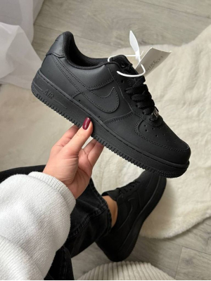 Кросівки чорні Nike Air Force Black PREMIUM