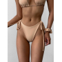 Бежевий купальник бікіні на зав'язках 