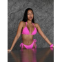 Рожевий купальник бікіні на зав'язках 