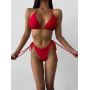 Червоний купальник бікіні на зав'язках 