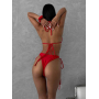 Червоний купальник бікіні на зав'язках 