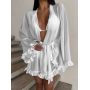 Пляжна накидка кімоно біла шифонова 