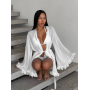 Пляжна накидка кімоно біла шифонова 