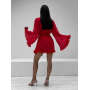 Пляжна накидка кімоно червона шифонова 