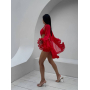 Пляжна накидка кімоно червона шифонова 