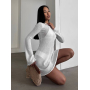 Пляжна сукня біла коротка з довгими рукавами 