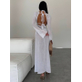 Пляжна сукня біла довга з довгими рукавами 