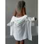 Пляжна сорочка біла подовжена