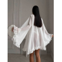 Пляжна накидка кімоно шифонова молочна