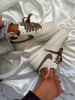 Кросівки бежеві Nike Air Force Mocco PREMIUM