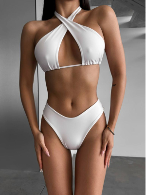 Купальник білий з плавками бразиліана