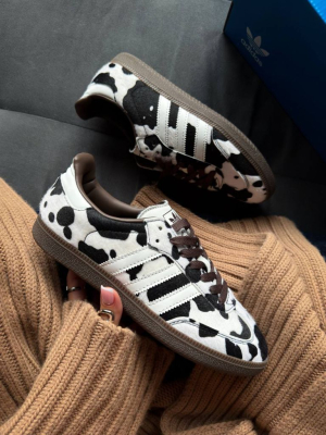 Кросівки Adidas Samba OG Cow Print Dark Brown White