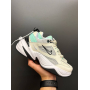 Кросівки білі з сірими та м'ятними вставками Nike M2K Tekno