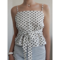 White Polka Dot Tank Top