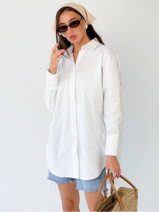 White cotton oversize shirt